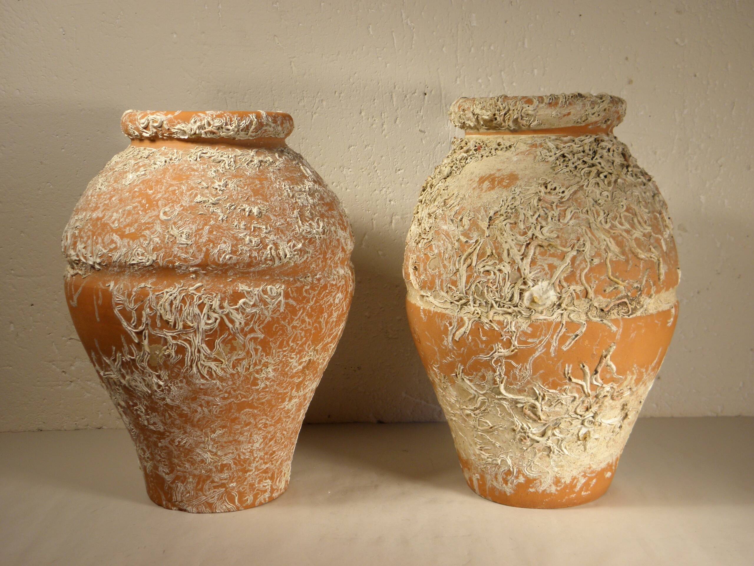 Two ceramic takotsubo pots - Japan