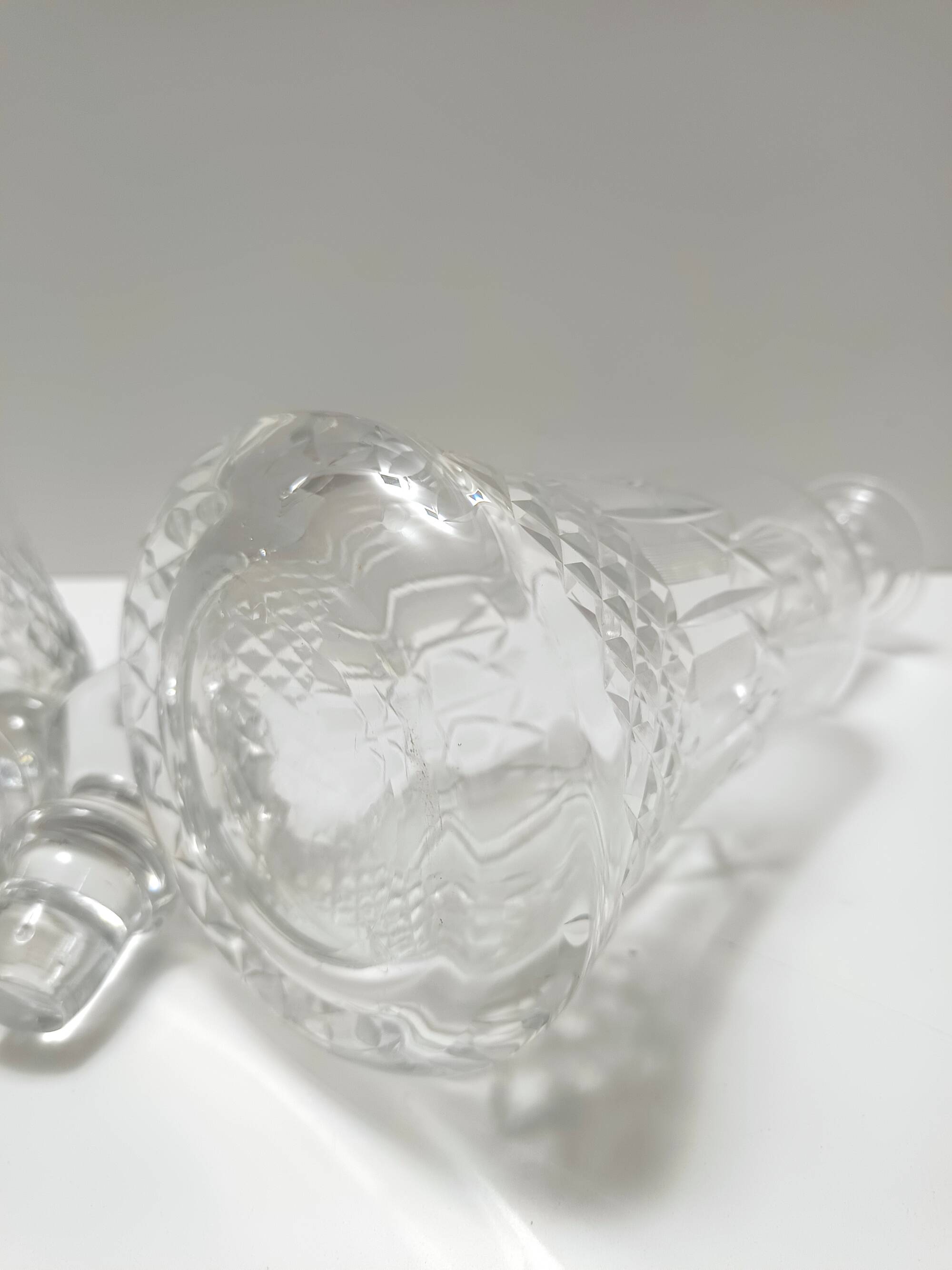 Pair of Transparent Crystal Decanter Bottles by Bleikristall, Germany