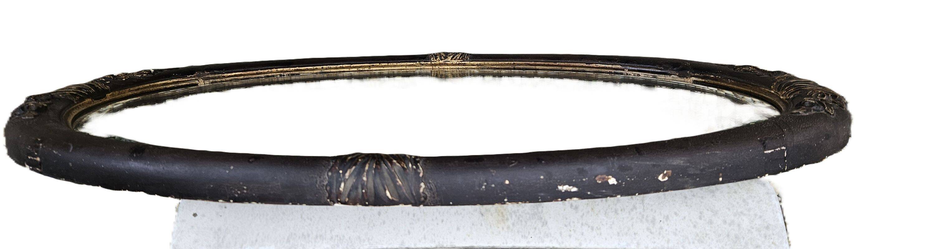 Bevelled Glass Art Deco Oval Mirror