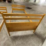 Pair of 1960 Scandinavian twin beds in solid beech