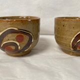 Set of 3 sandstone tea cups