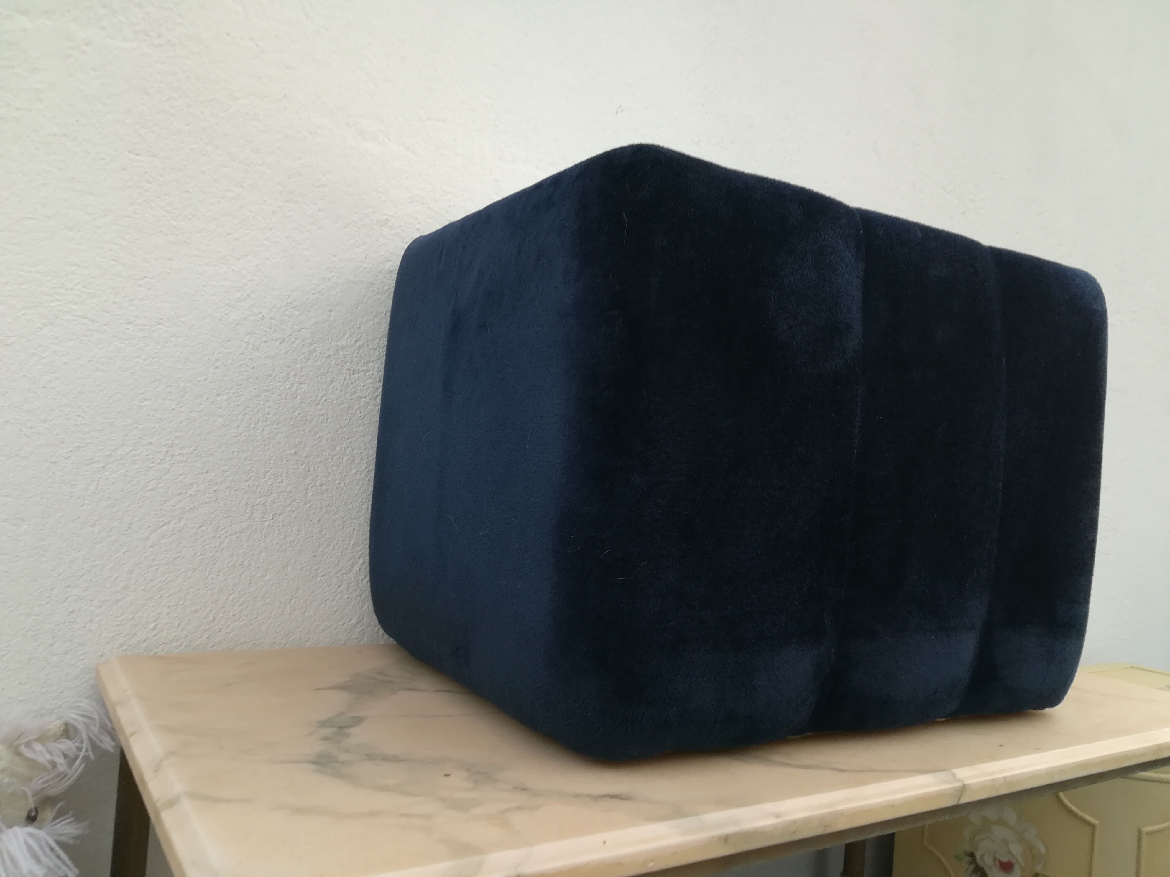 Velvet coffee table, mirror top