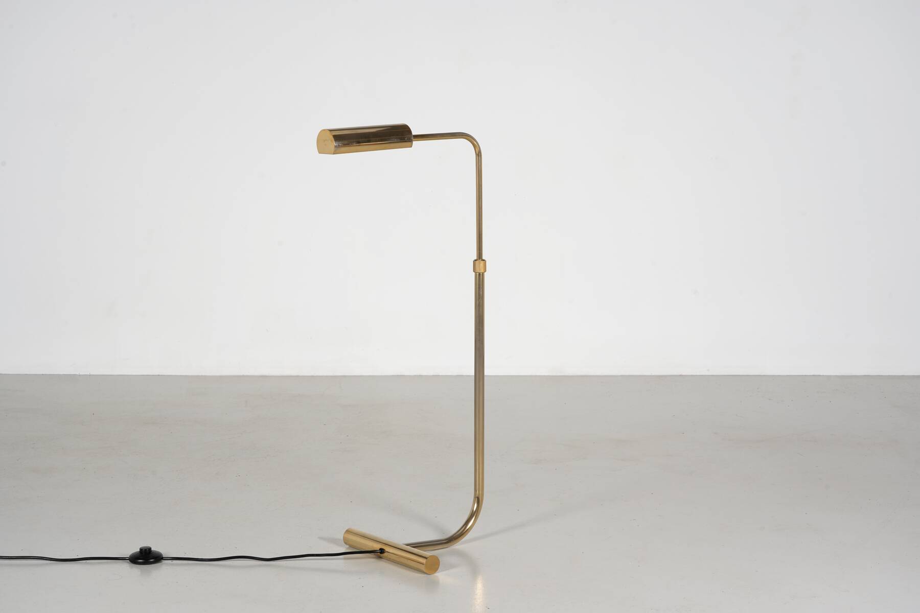 1980s gold modernist reading lamp