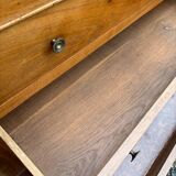 Commode en noyer et marbre noir, XIXème siècle