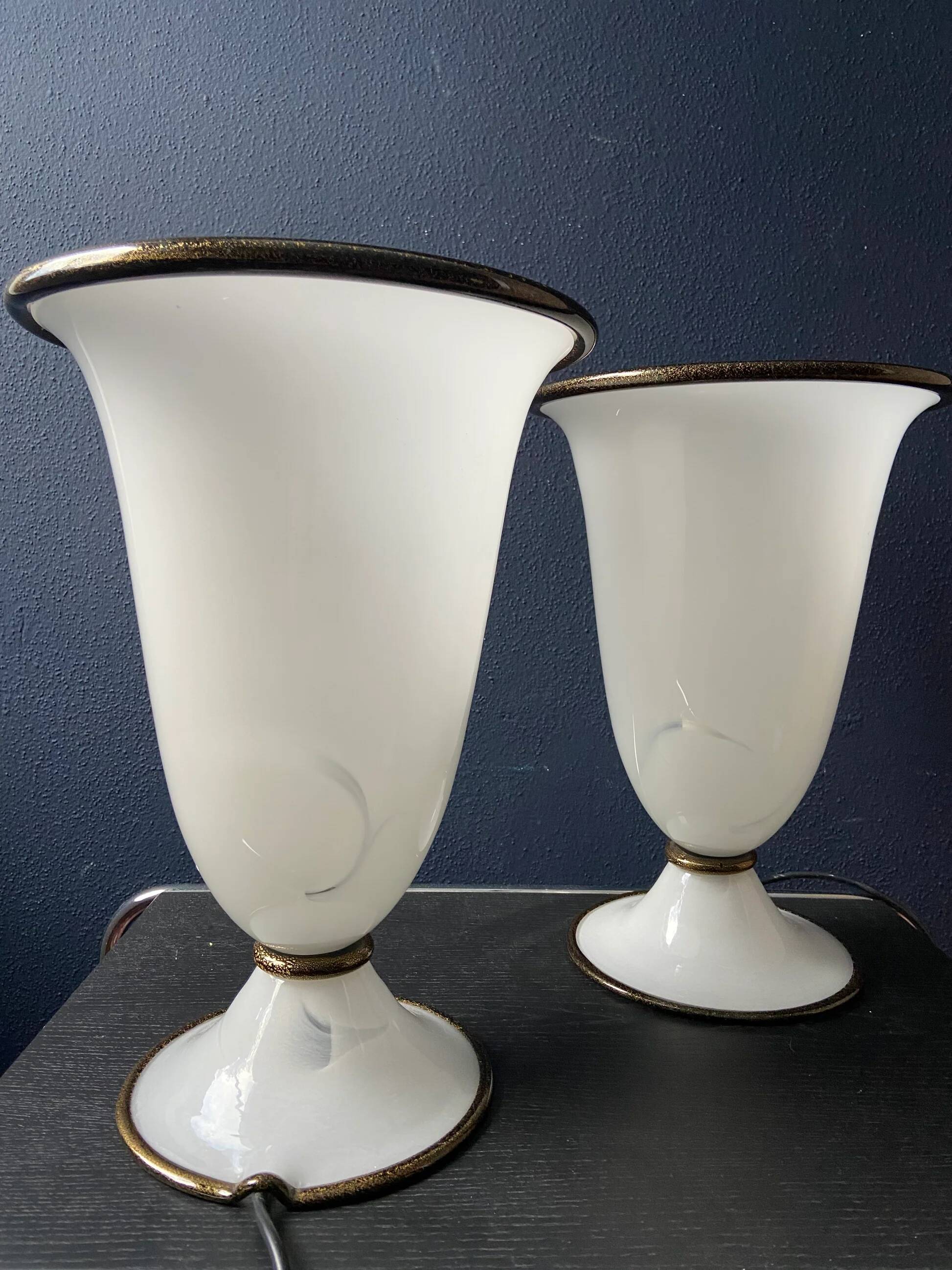 Paire de lampes de table Barovier & Toso Primavera, Italie, années 1970