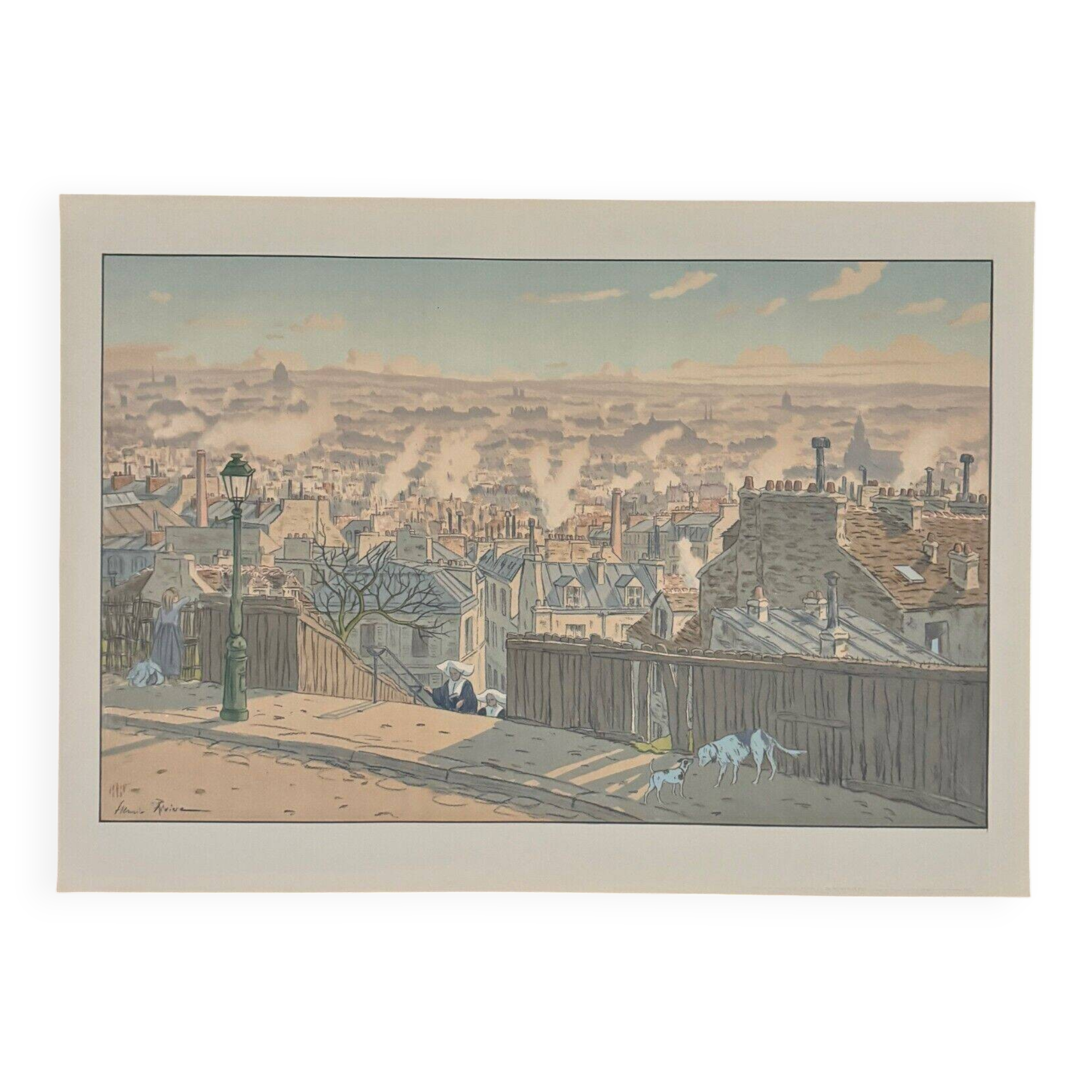 Lithograph by Henri Rivière, Parisian Landscapes, Paris seen from Montmartre