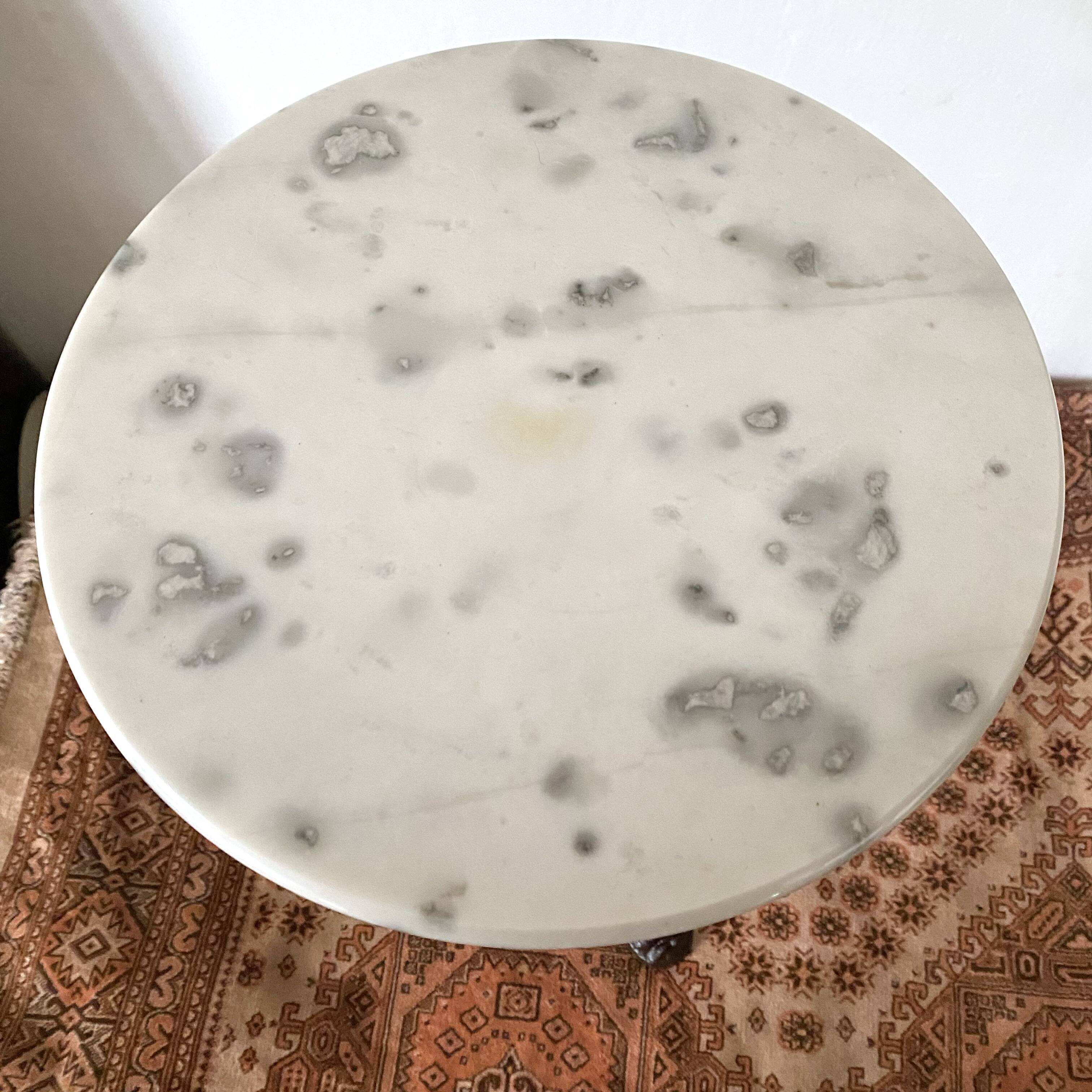 Marble bistro pedestal table, plant holder