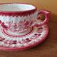 Henriot in Quimper - Set of 2 cups and saucers with a floral design.
