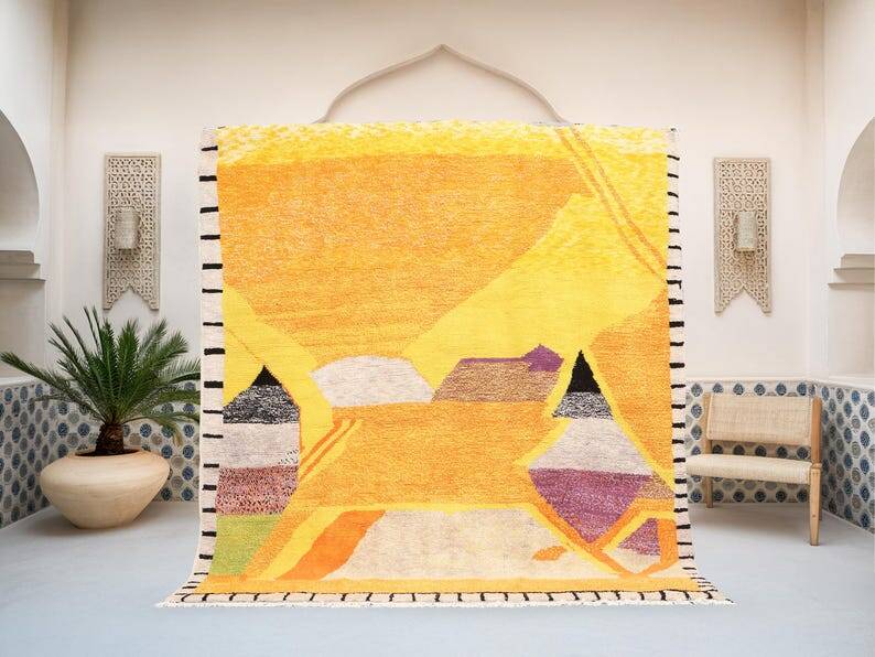 Berber Moroccan rug yellow 150/250cm