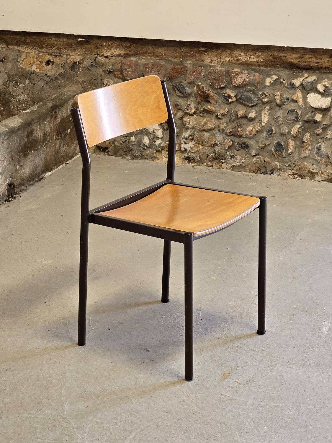 Designer wood and metal chair
