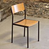 Designer wood and metal chair