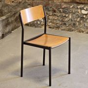 Designer wood and metal chair