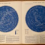 Lithographie ancienne carte du ciel nocturne de 1951 (grand format)