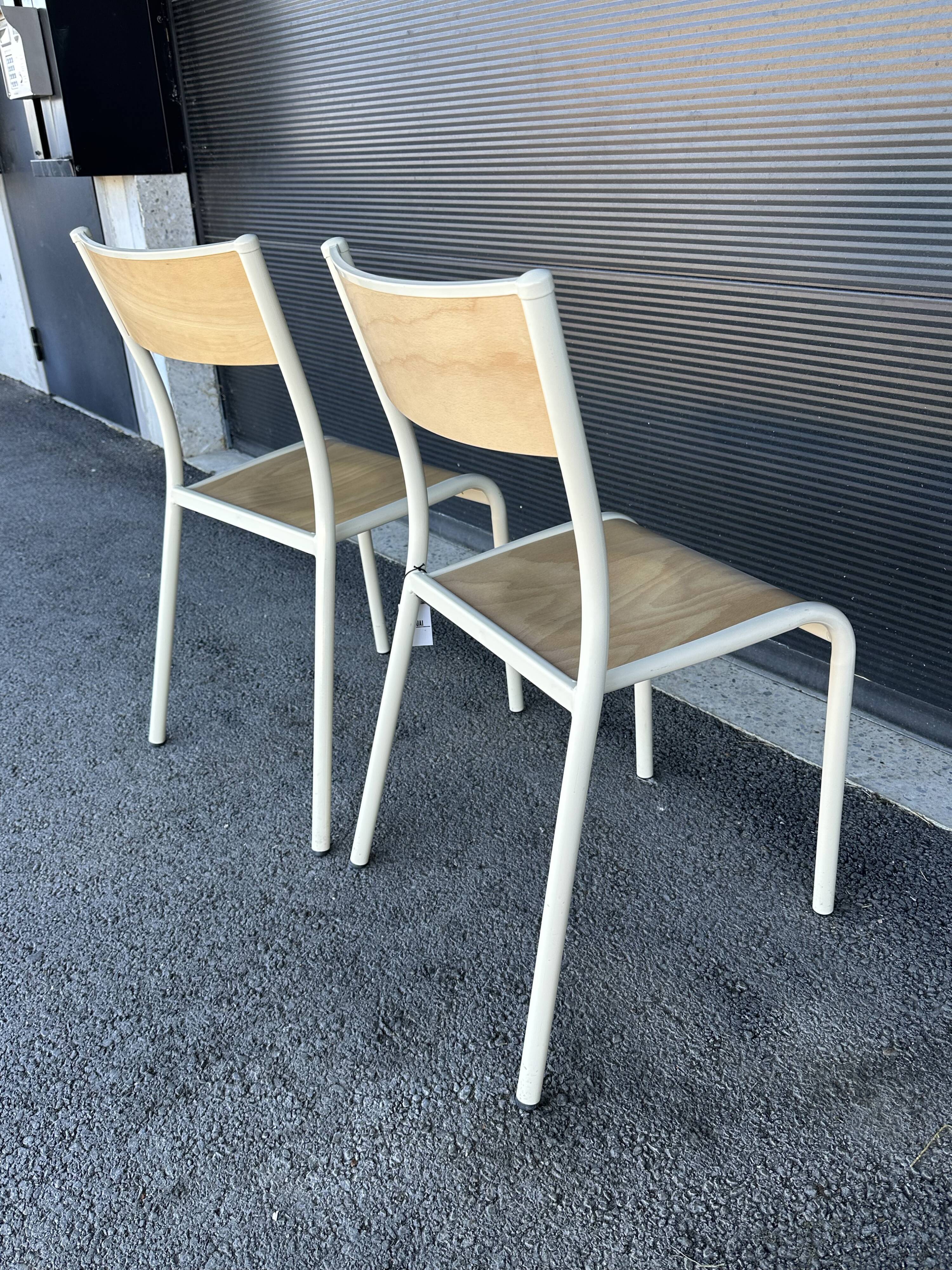 Paire de chaise Mullca 510 version beige et naturel