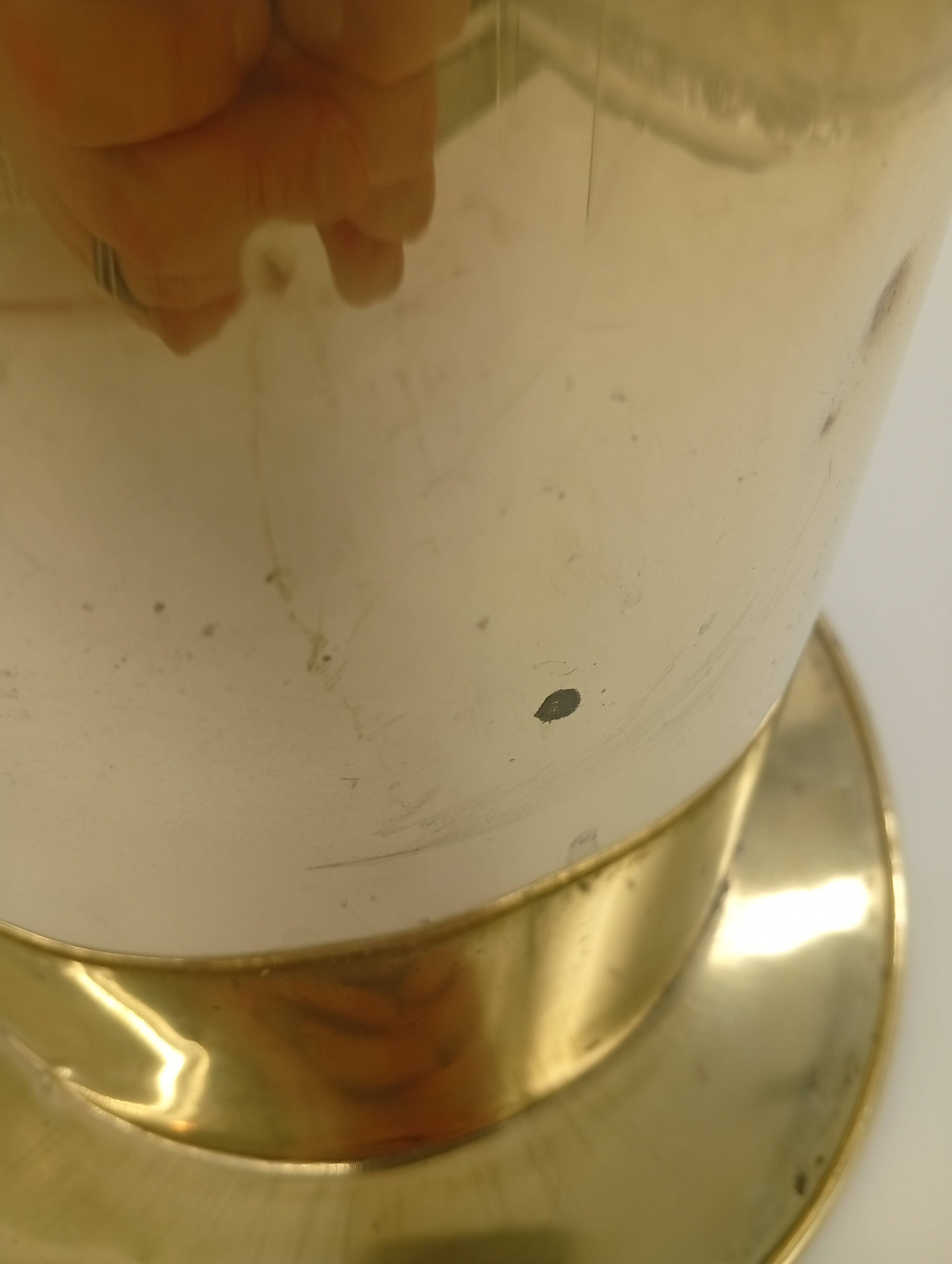 Ice Bucket Champagne Cooler Top Hat Vintage Brass