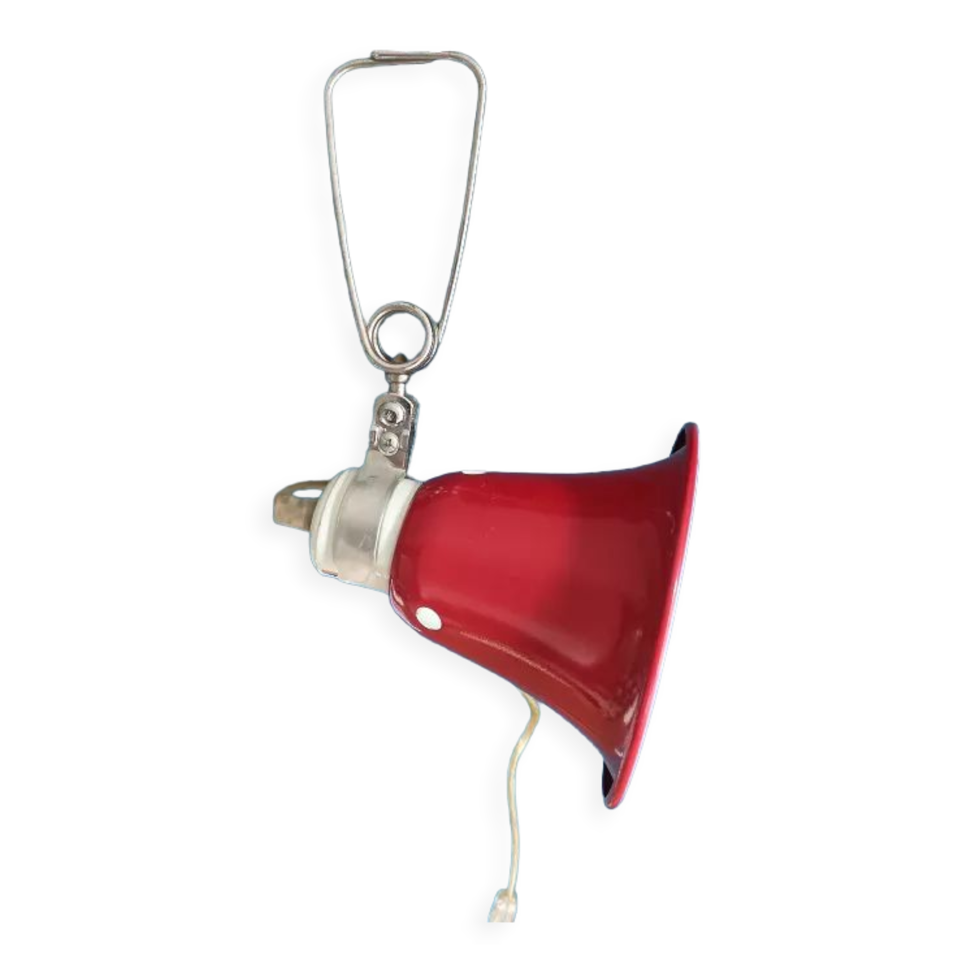 Bedside lamp clamp metal red