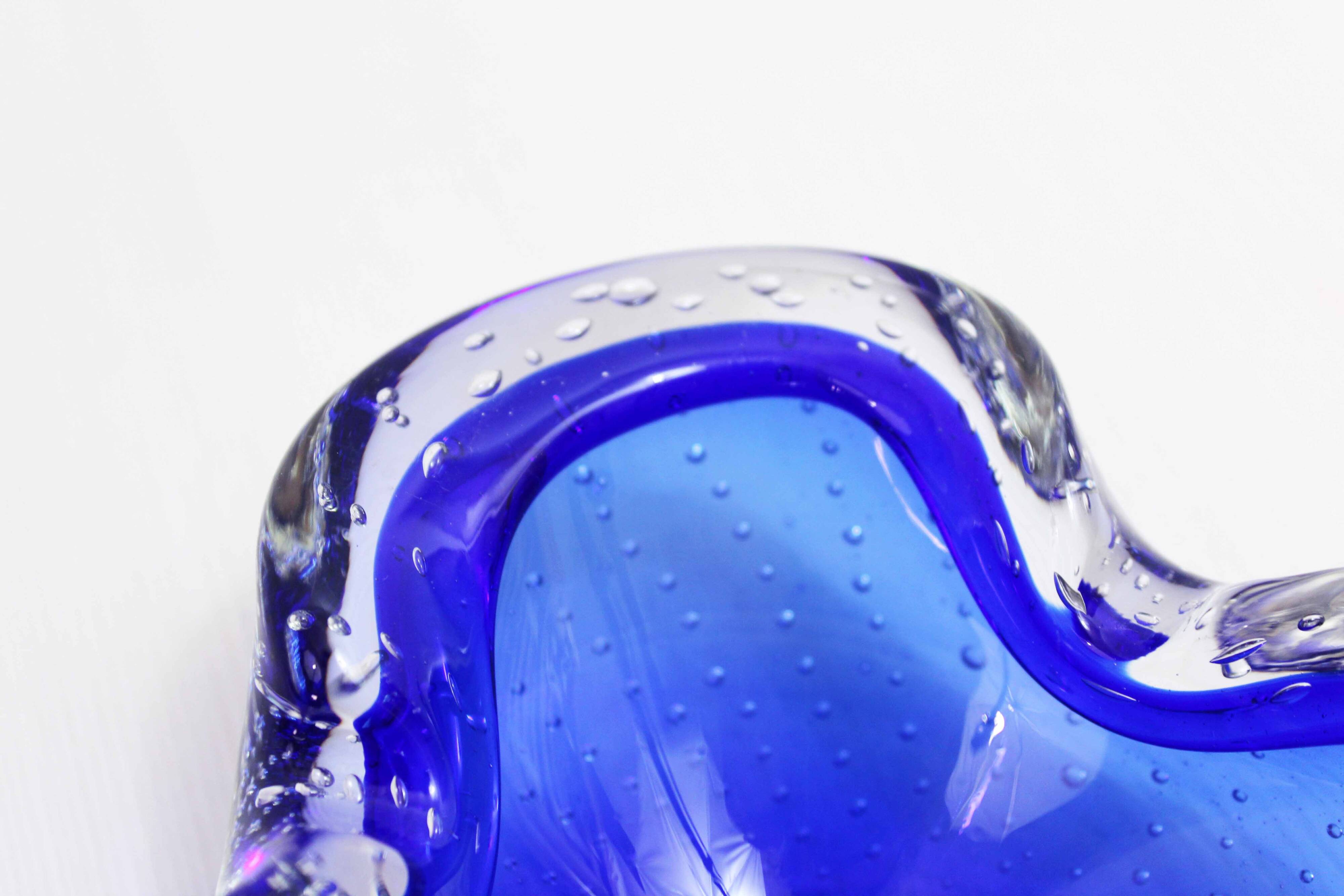 Cendrier en verre bullé Murano