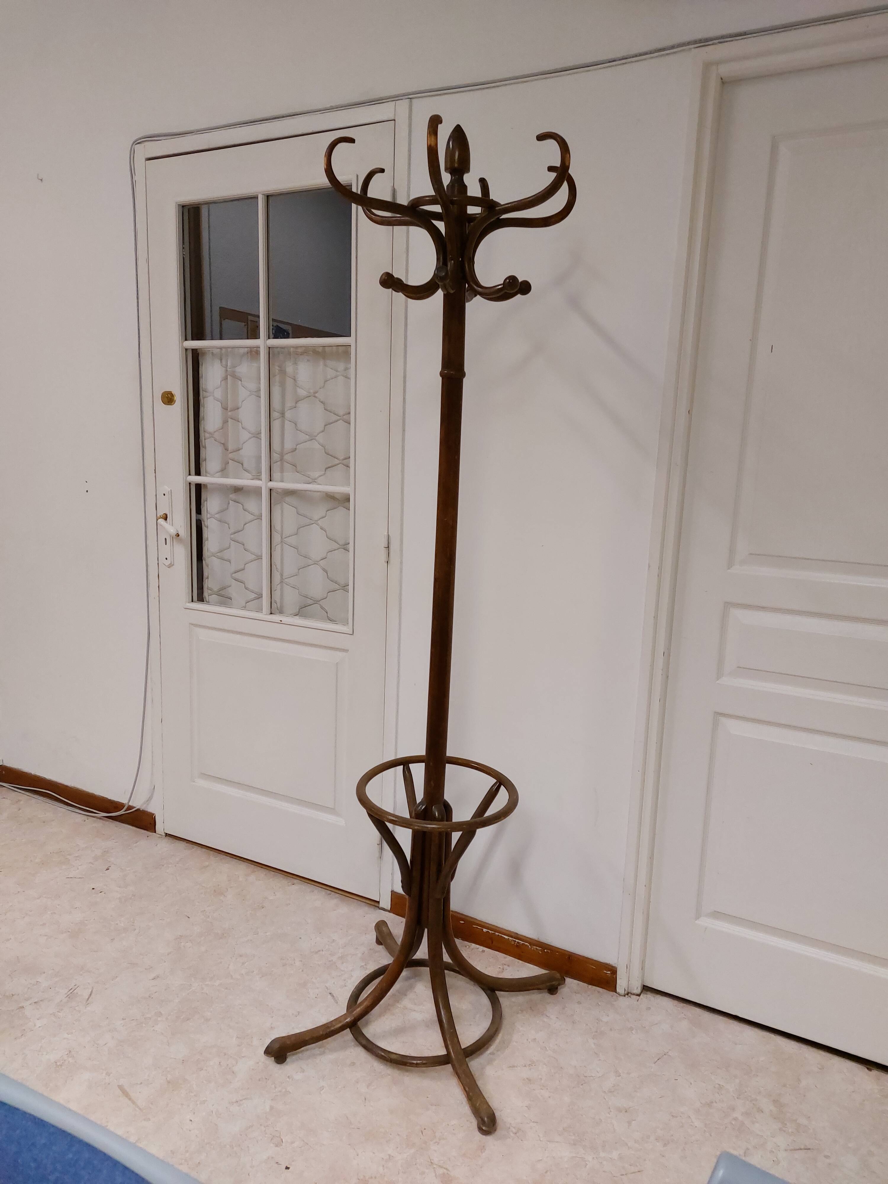 Porte-manteaux Perroquet en bois tourné