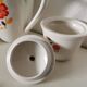 Ceramic coffee or tea service moulin des loups (orchies) flower from the 60s