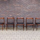 Rosewood Astrid Dining Chairs by Oswald Vermaercke for V-Form, 1962, Set of 5