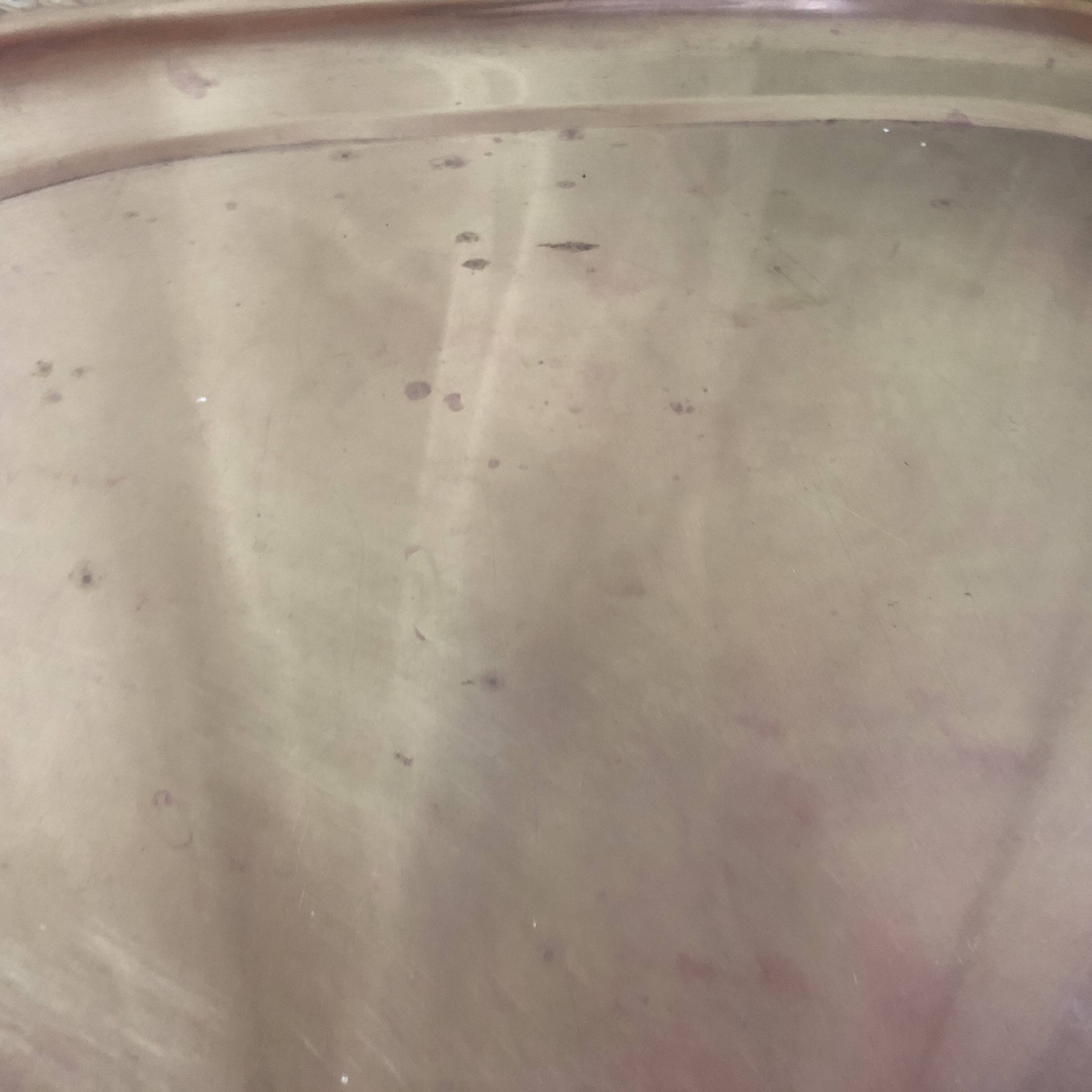 Large gilded copper serving tray early 20th century