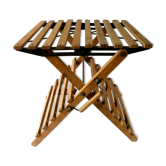 Tabouret pliant en bois et métal années 50