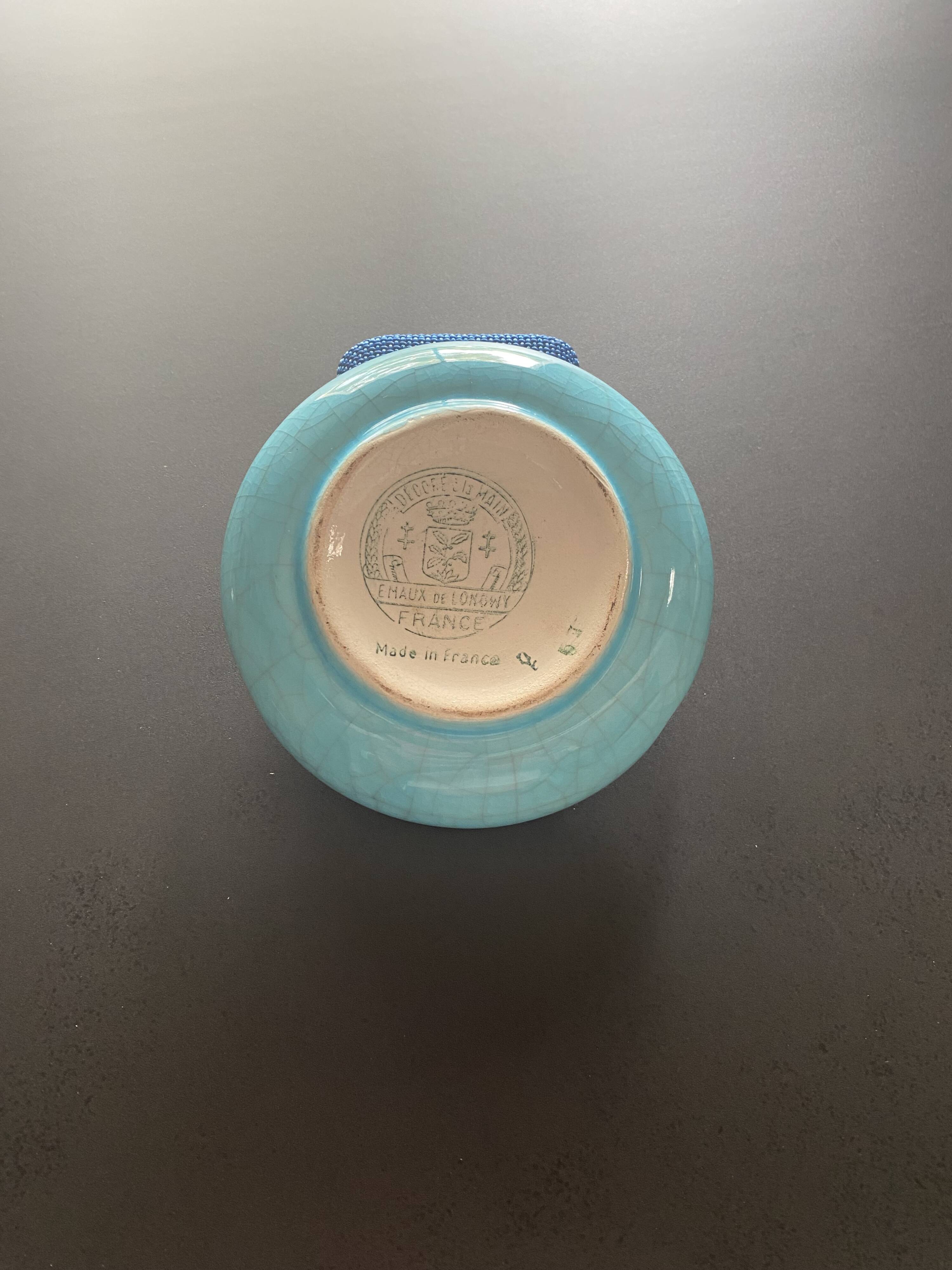 Longwy Enamels – Vintage BNCI Ashtray in Glazed Earthenware – 13 cm