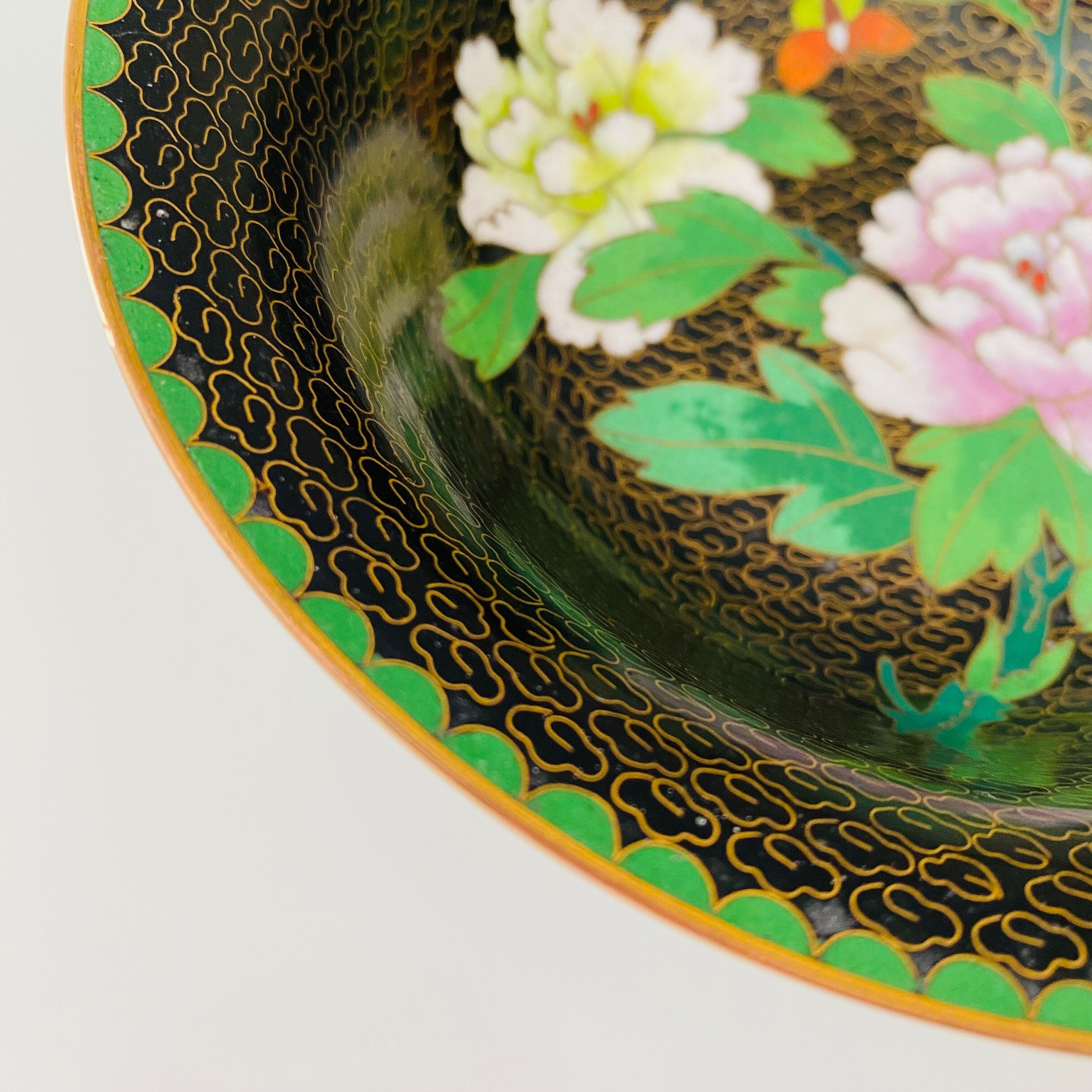 Cloisonne bowl, Vintage enamel bowl