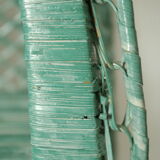 Vintage mint green wicker bookcase
