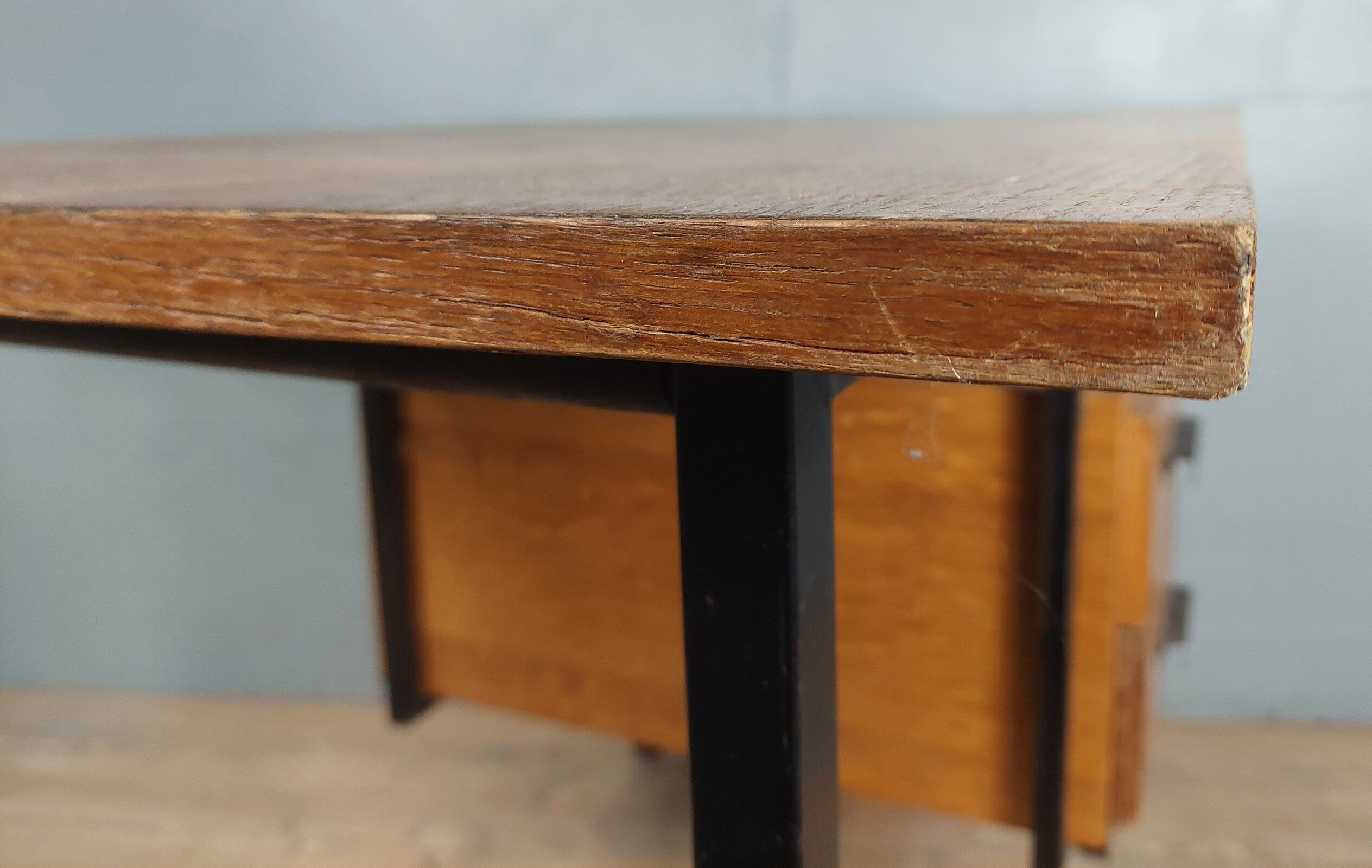 Vintage wood and iron desk