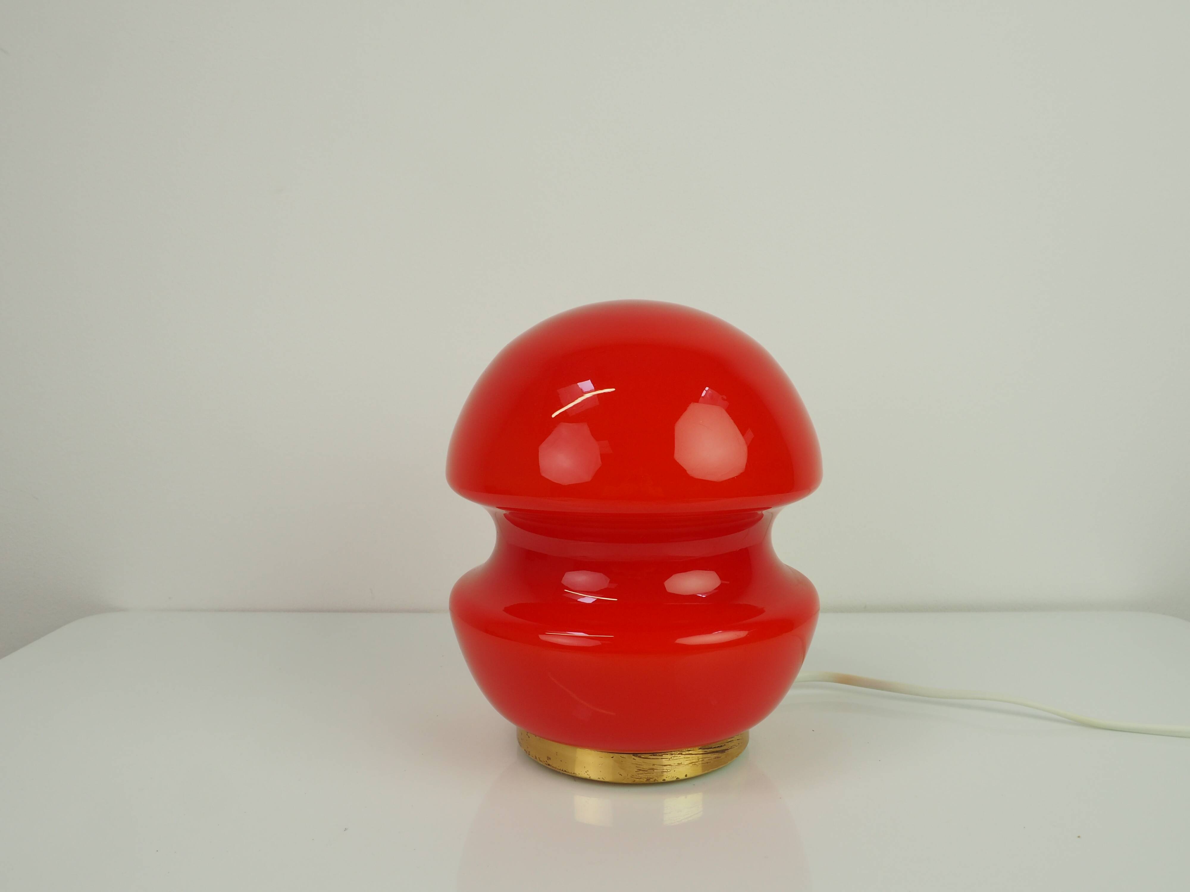 All Glass Table Lamp by Valasske Mezirici, 1960s, Czechoslovakia