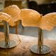Pair of floor lamps in Murano glass shell type.