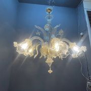 Large Venetian Murano Glass Chandeliers Set of 2