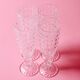 Set of 4 Vintage Pressed Glass Champagne Flutes, Clear Italian Stemware