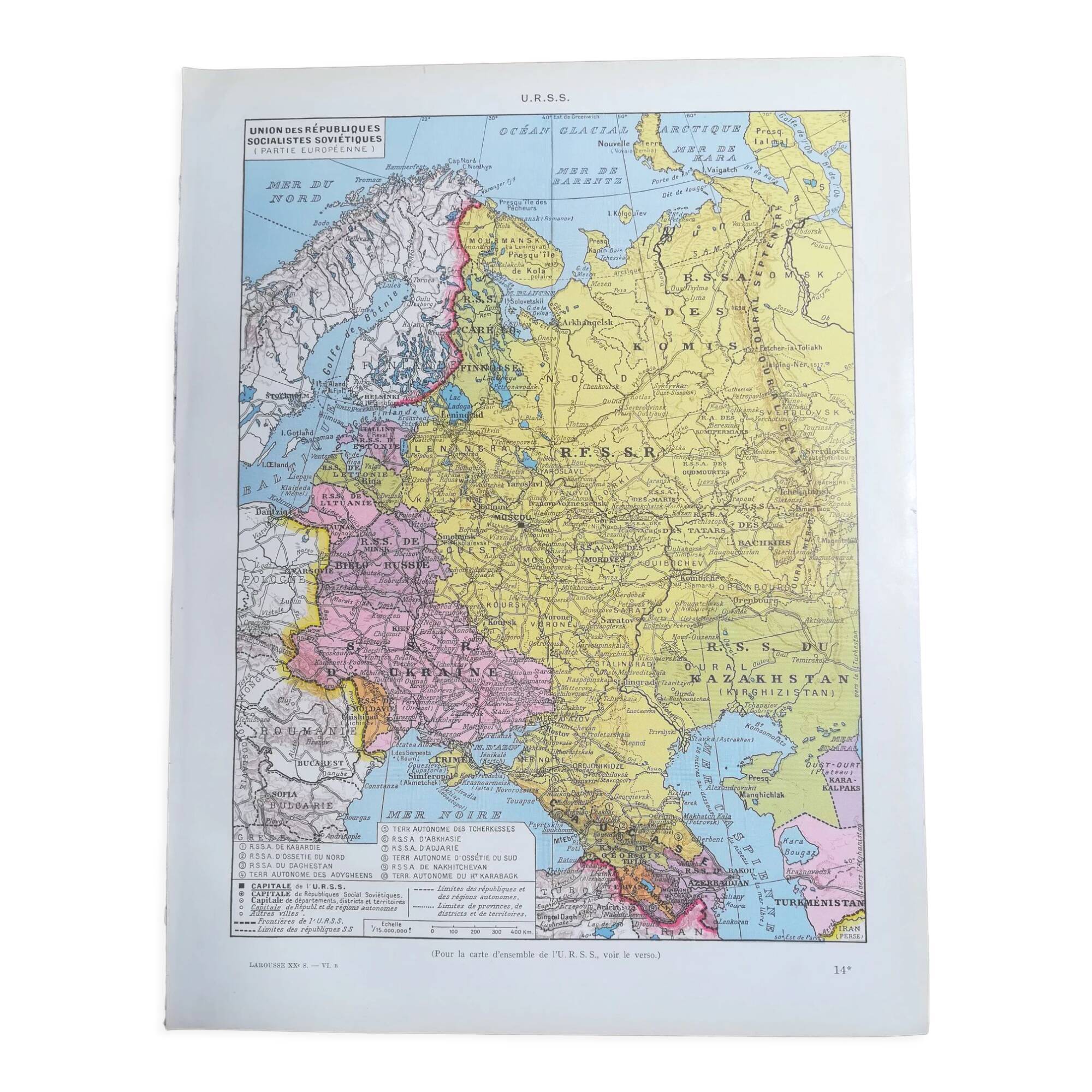 Carte de l'URSS, carte de l'URSS, carte soviétique, carte de l'Union
