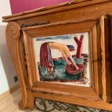 Modernist wood and ceramics sideboard of the 1950s