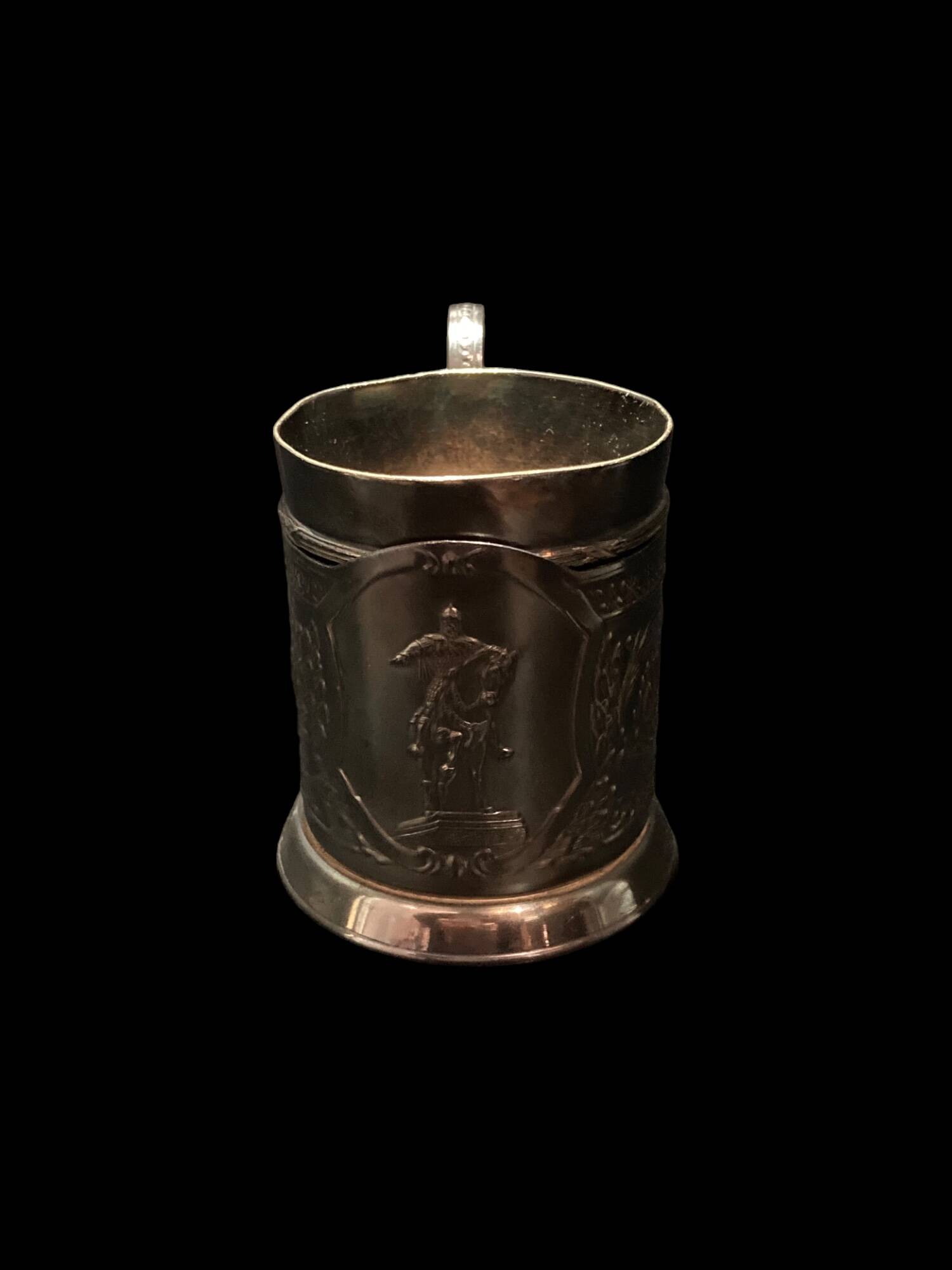 Two silver-plated glasses