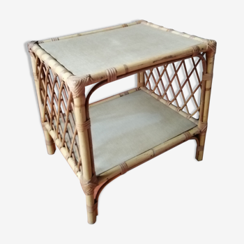 Table basse en bois rotin bambou