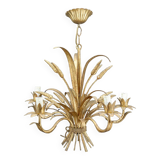 Gilded candlestick with ears of wheat, Hollywood Regency, circa 1960