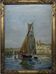 Old painting, sailboat, signed lower right, 70s/80s