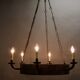 Art deco wrought iron chandelier with 6 lights