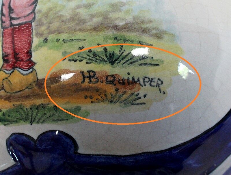 Pair of vases in quimper earthenware - late nineteenth