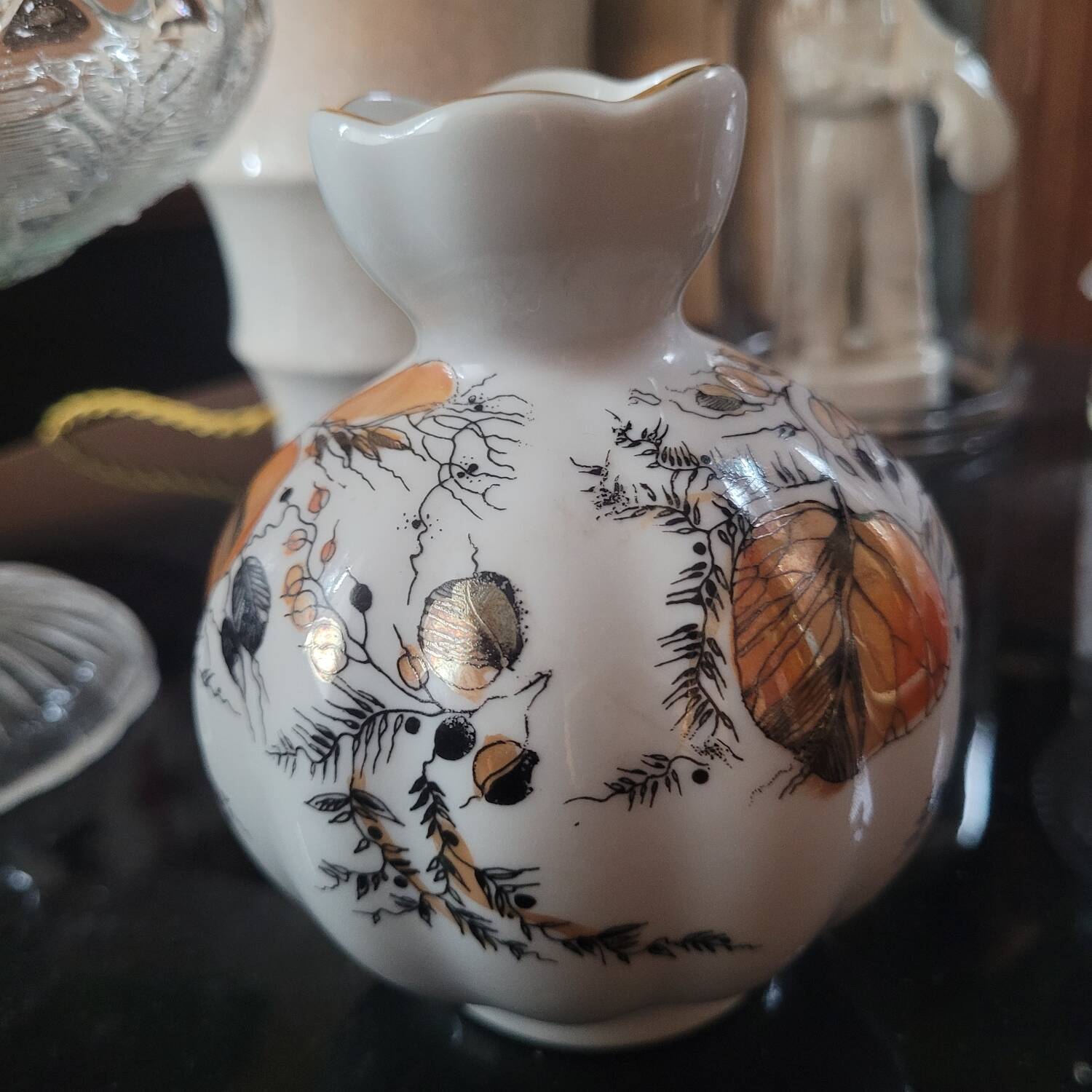 Vase en porcelaine Lomonossov dorée, Russie années 1950-70