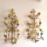 Pair of sconces flor'art leaves and bunches of grapes 60s