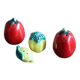 Set of glazed ceramic salt and pepper shakers – Fruits & vegetables