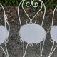 Salon de jardin 1 table 1 fauteuils 5 chaises fer forgé blanc ancien