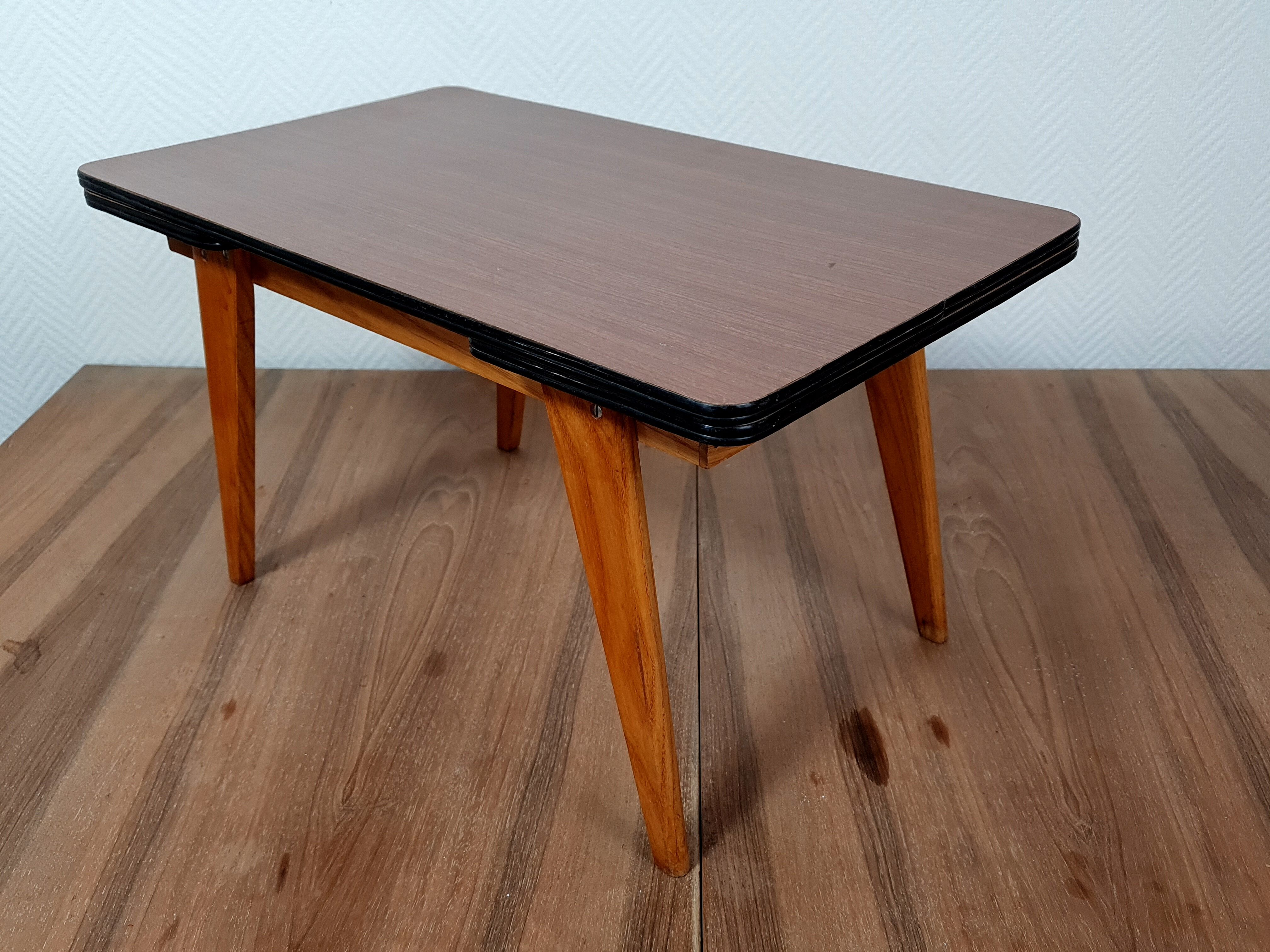 Mini table formica à rallonges vintage 60/70s Création Joulux 47x28x27 cm