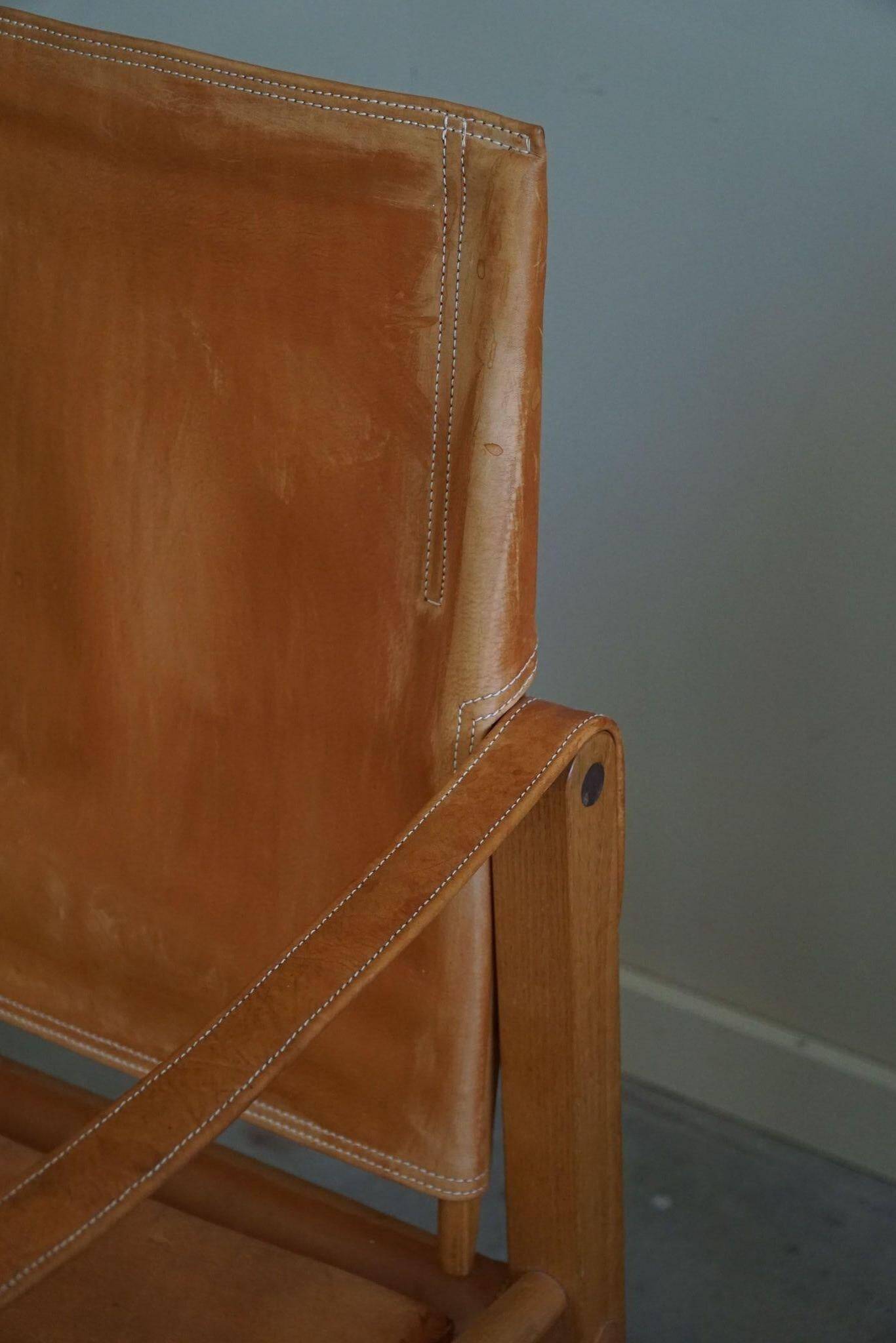 Kaare Klint, a pair of Safari chairs in ash and leather, Rud. Rasmussen, 1960s.