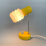 Lampe de chevet jaune et blanche jaune et blanche du milieu du siècle, années 1970