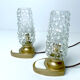 Pair of vintage table lamps, bubble glass, 70s